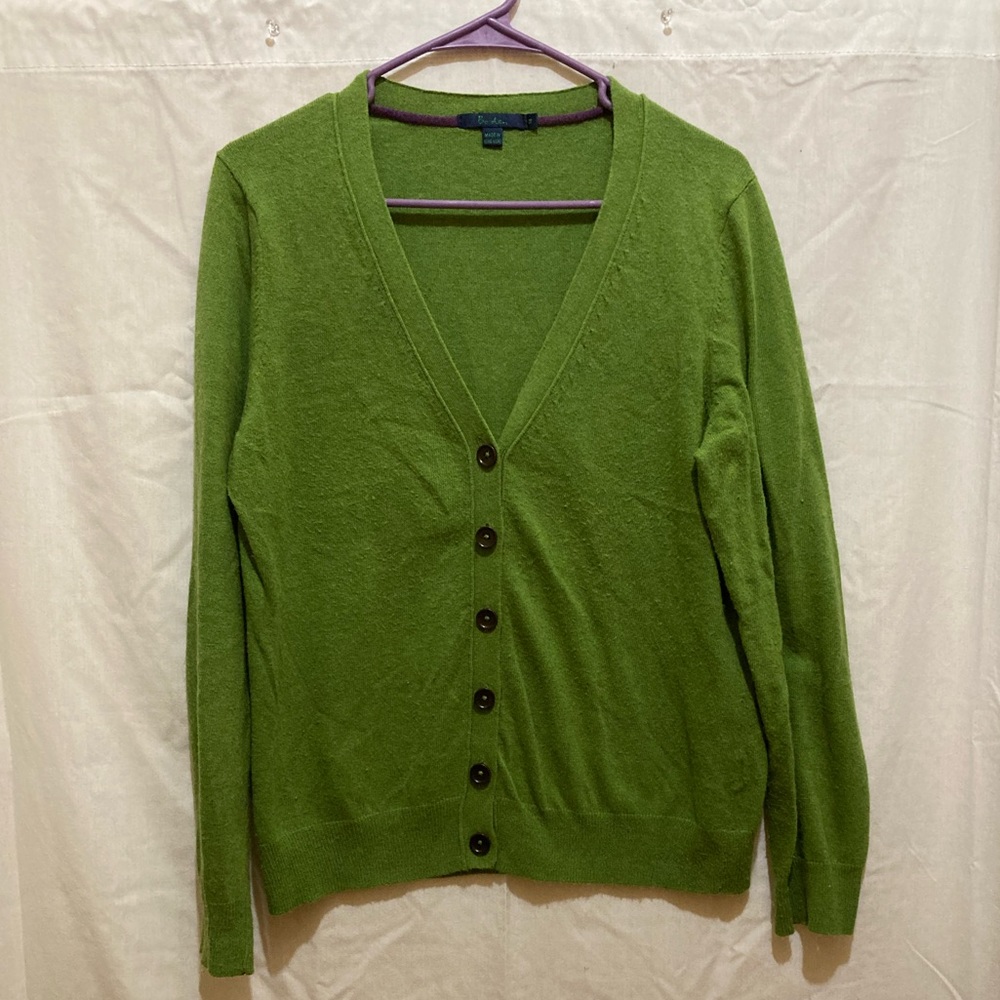 BODEN V-neck cardigan green size 14 made in Hong Kong